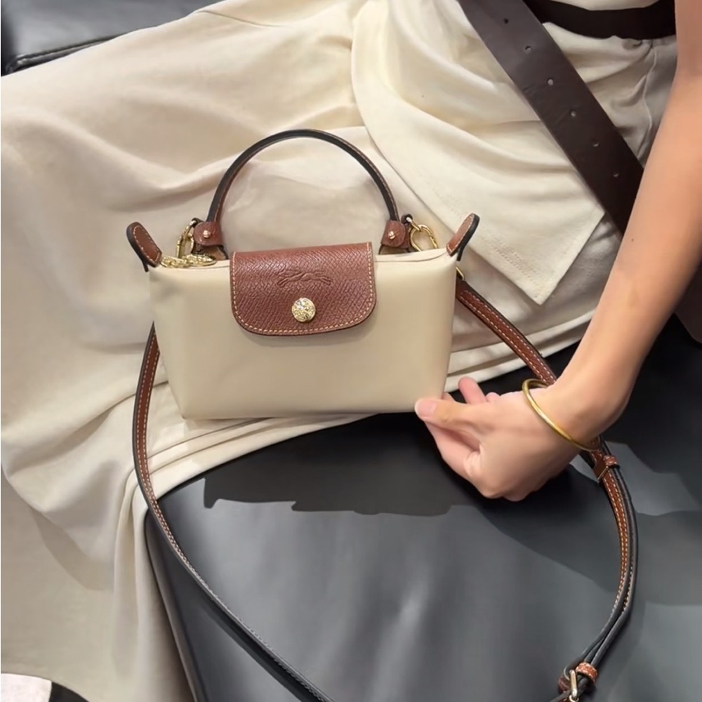 Longchamp Cream and Brown Mini Top-Handle Crossbody - Picture 2 of 4